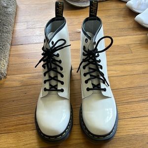 White Glossy Dr. Martens